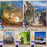 Max Set of 2 Panel Digital Printing 3D Curtains Window  Street