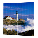 Max Set of 2 Panel Digital Printing 3D Curtains Window  Villa