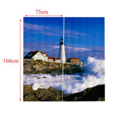 Max Set of 2 Panel Digital Printing 3D Curtains Window  Villa