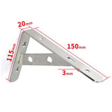 Max 2Pieces Stainless Steel Wall Shelf Bracket Support L Shaped 6 inches - Aladdin Shoppers