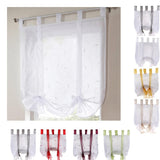 Max Roman shade European embroidery style tie up window curtain White 60x140cm