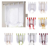 Max Roman shade European embroidery style tie up window curtain White 60x140cm