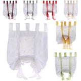 Max Roman shade European embroidery style tie up window curtain White 60x140cm