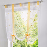Max Roman shade European embroidery style tie up window curtain Yellow 60x140cm