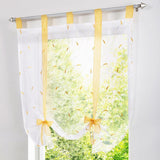 Max Roman shade European embroidery style tie up window curtain Yellow 60x140cm