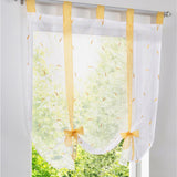 Max Roman shade European embroidery style tie up window curtain Yellow 60x140cm