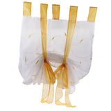 Max Roman shade European embroidery style tie up window curtain Yellow 60x140cm