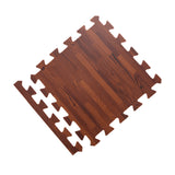 Max 9Pieces Foam Puzzle Exercise Mat Interlocking Floor Tiles  Brown Wood Grain