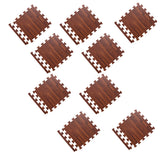 Max 9Pieces Foam Puzzle Exercise Mat Interlocking Floor Tiles  Brown Wood Grain