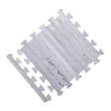 Max 9Pieces Foam Puzzle Exercise Mat Interlocking Floor Tiles  Gray Wood Grain