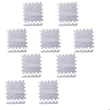 Max 9Pieces Foam Puzzle Exercise Mat Interlocking Floor Tiles  Gray Wood Grain