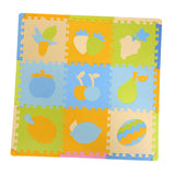 Max 9Pieces PE Foam Puzzle Exercise Mat Interlocking Floor Tiles Fruit Blue
