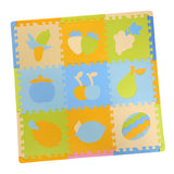 Max 9Pieces PE Foam Puzzle Exercise Mat Interlocking Floor Tiles Fruit Blue