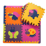 Max 12Pieces Foam Puzzle Exercise Mat Interlocking Floor Tiles insect Blue