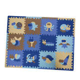Max 12Pieces Foam Puzzle Exercise Mat Interlocking Floor Tiles insect Blue