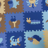 Max 12Pieces Foam Puzzle Exercise Mat Interlocking Floor Tiles insect Blue