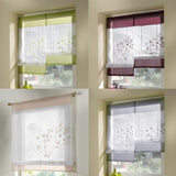 Max Liftable Roman Curtain Sheer Voile Window Valance Drape #2 Green, 80x100cm