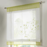 Max Liftable Roman Curtain Sheer Voile Window Valance Drape #2 Green, 80x100cm