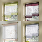 Max Liftable Roman Curtain Sheer Voile Window Valance Drape #2 Green, 80x100cm