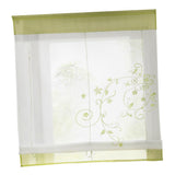 Max Liftable Roman Curtain Sheer Voile Window Valance Drape #2 Green, 80x100cm