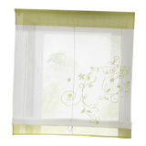 Max Liftable Roman Curtain Sheer Voile Window Valance Drape #2 Green, 80x100cm