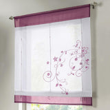 Max Liftable Roman Curtain Sheer Voile Window Valance Drape #2 Purple, 80x100cm