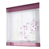 Max Liftable Roman Curtain Sheer Voile Window Valance Drape #2 Purple, 80x100cm