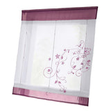 Max Liftable Roman Curtain Sheer Voile Window Valance Drape #2 Purple, 80x100cm