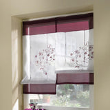 Max Liftable Roman Curtain Sheer Voile Window Valance Drape #2 Purple, 80x100cm