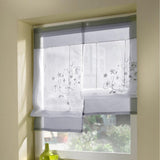 Max Liftable Roman Curtain Sheer Voile Window Valance Drape #1 Grey, 60x120cm