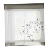 Max Liftable Roman Curtain Sheer Voile Window Valance Drape #2 Grey, 80x100cm