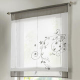 Max Liftable Roman Curtain Sheer Voile Window Valance Drape #2 Grey, 80x100cm