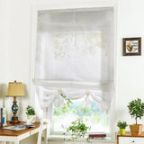 Max Roman Curtain, Tie Up Shade, Rod Pocket Window Valances White 80x155cm