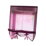 Max Roman Curtain, Tie Up Shade, Rod Pocket Window Valances Burgundy 120x155cm