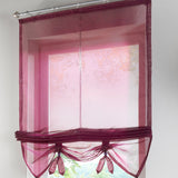 Max Roman Curtain, Tie Up Shade, Rod Pocket Window Valances Burgundy 120x155cm