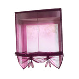 Max Roman Curtain, Tie Up Shade, Rod Pocket Window Valances Burgundy 120x155cm