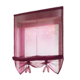 Max Roman Curtain, Tie Up Shade, Rod Pocket Window Valances Burgundy 120x155cm