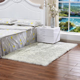 Max 80x50cm Shaggy Sheepskin Rug Soft Non Shed Carpet Rug 5cm Pile White Grey