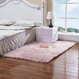 Max 80x50cm Shaggy Sheepskin Rug Soft Non Shed Carpet Rug 5cm Pile Light Pink