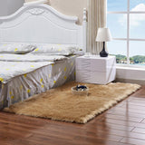 Max 80x50cm Shaggy Sheepskin Rug Soft Non Shed Carpet Rug 5cm Pile Camel