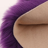 Max 80x50cm Shaggy Sheepskin Rug Soft Non Shed Carpet Rug 5cm Pile Purple