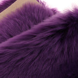 Max 80x50cm Shaggy Sheepskin Rug Soft Non Shed Carpet Rug 5cm Pile Purple