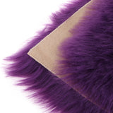 Max 80x50cm Shaggy Sheepskin Rug Soft Non Shed Carpet Rug 5cm Pile Purple