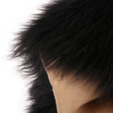 Max 80x50cm Shaggy Sheepskin Rug Soft Non Shed Carpet Rug 5cm Pile Black