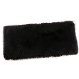 Max 80x50cm Shaggy Sheepskin Rug Soft Non Shed Carpet Rug 5cm Pile Black