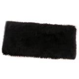 Max 80x50cm Shaggy Sheepskin Rug Soft Non Shed Carpet Rug 5cm Pile Black