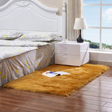 Max 50cmx100cm Sheepskin Fluffy Skin Faux Fur Fake Rug Mat Rugs Dark Orange