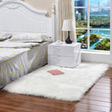 Max 60cmx90cm Sheepskin Fluffy Skin Faux Fur Fake Rug Mat Rugs  White