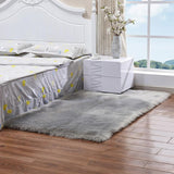 Max 60cmx90cm Sheepskin Fluffy Skin Faux Fur Fake Rug Mat Rugs  Gray