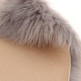Max 60cmx90cm Sheepskin Fluffy Skin Faux Fur Fake Rug Mat Rugs  Gray
